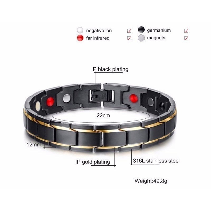 Gelang Kesehatan Magnetik Titanium - Gelang Terapi Bio Magnetic Titanium