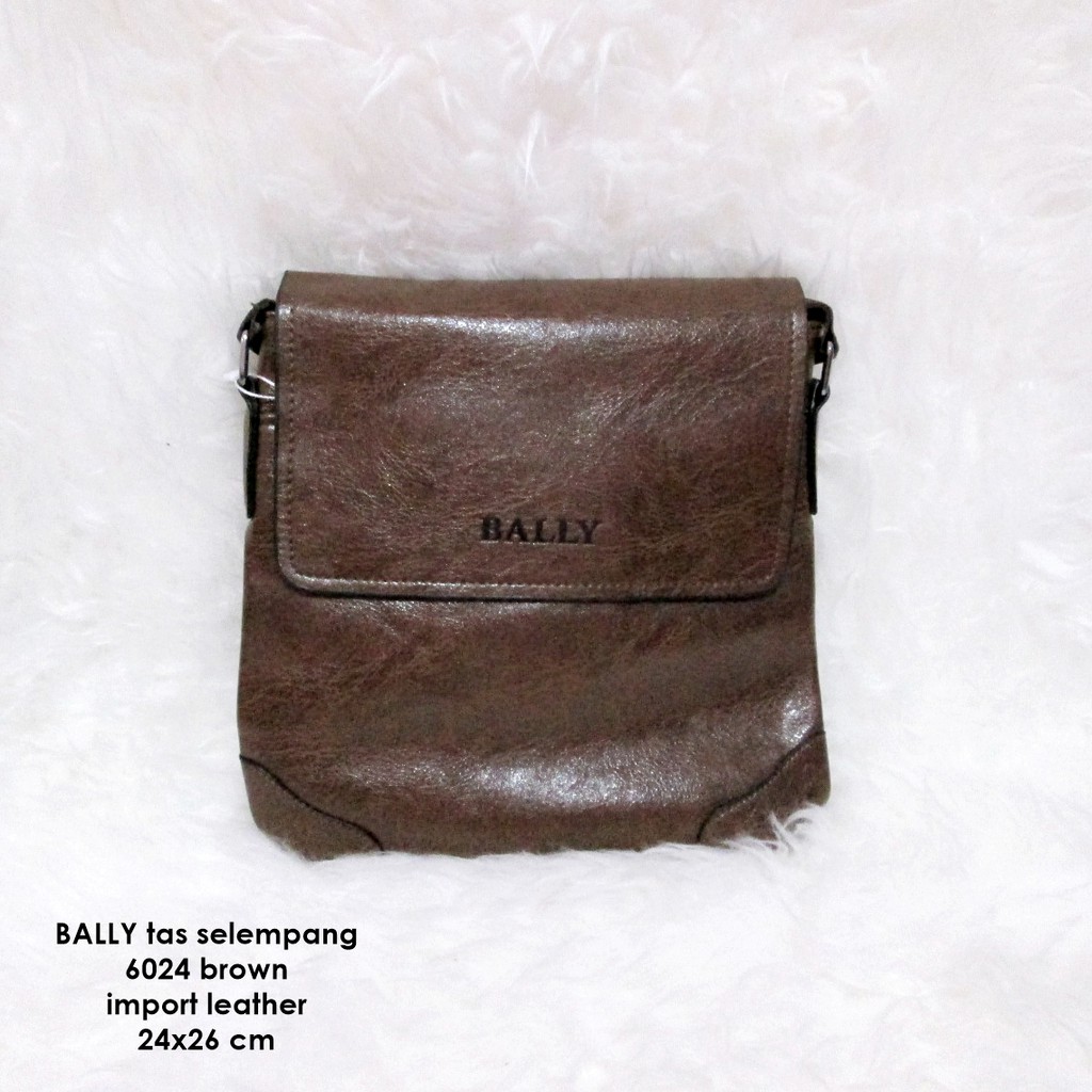 Tas selempang pria coklat brown hitam Bally 6024