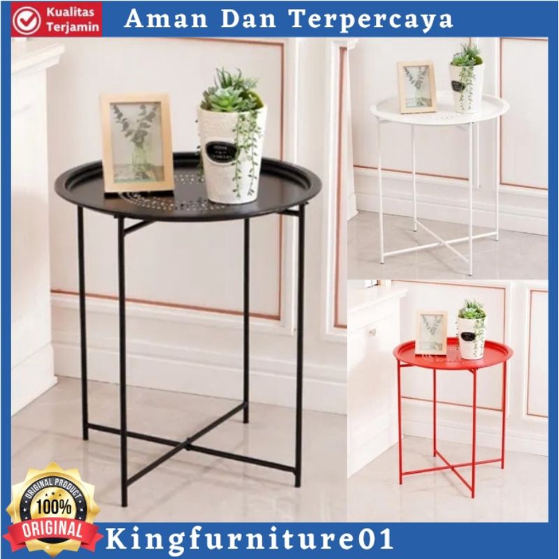Soleil Meja Teras Besi 46 cm Dengan Tray/meja besi