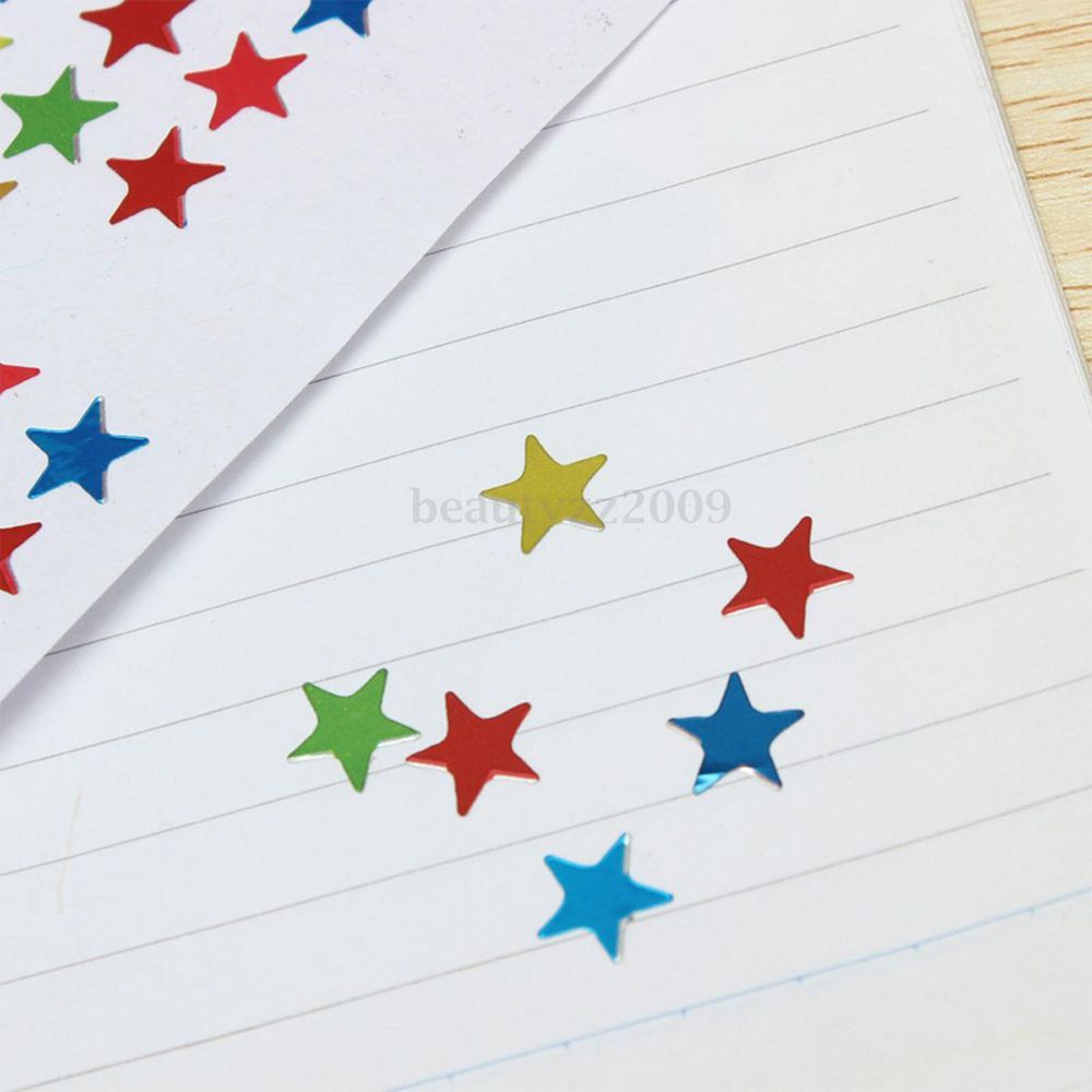 QUINTON 880Pcs Star Shape Stickers Labels Hot for School Children Teacher Reward Encourage New DIY Craft Homework Kids/Multicolor