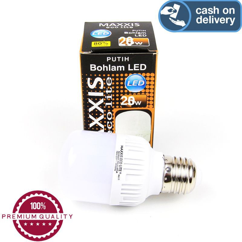 Lampu LED 5W 10watt 15watt 20 watt Maxxis Maxis E27 warna putih untuk kamar