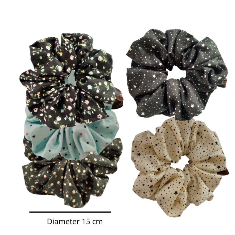 Scrunchie Bintang bahan katun Jepang Diameter 15 cm