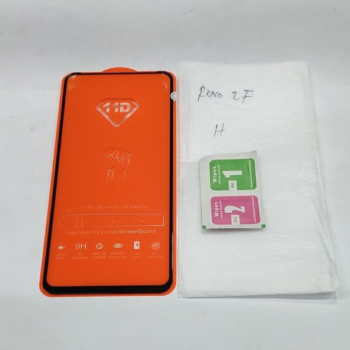 OPPO RENO 2F tempered glass full kaca gorila glass full 5D mantap