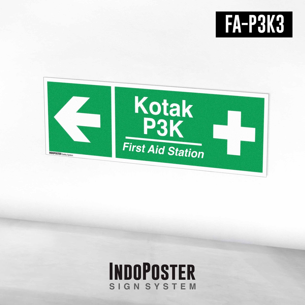 

Stiker Sign Kotak P3k First Aid Box Standar Arah Kiri