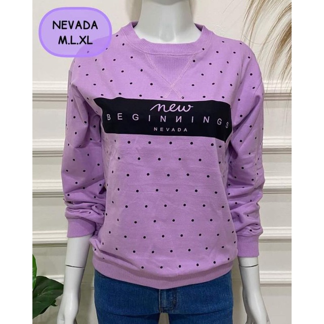 (sweater Nevada)sweater Nevada polka/sweter wanita terlaris/atasan wanita murah/sweater terbaru