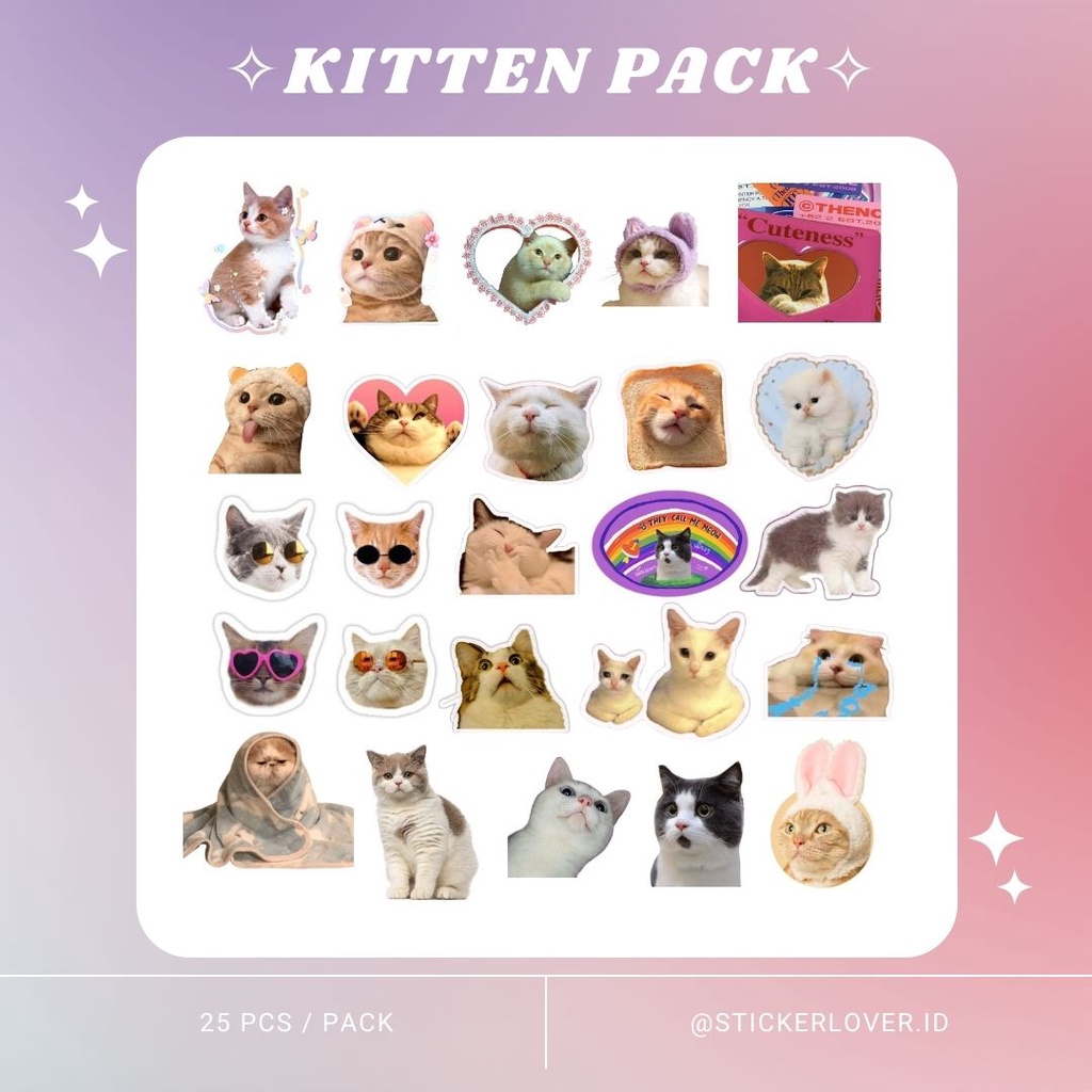 

[PROMO] Stiker Tumblr HP Aesthetic / Stiker kucing / Kitten pack