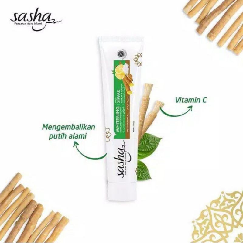 

MURAH BANGET!!! Pasta Gigi Herbal Sasha 65gr Plus Antibacterial Siwak & Sasha 65gr sasha whitening