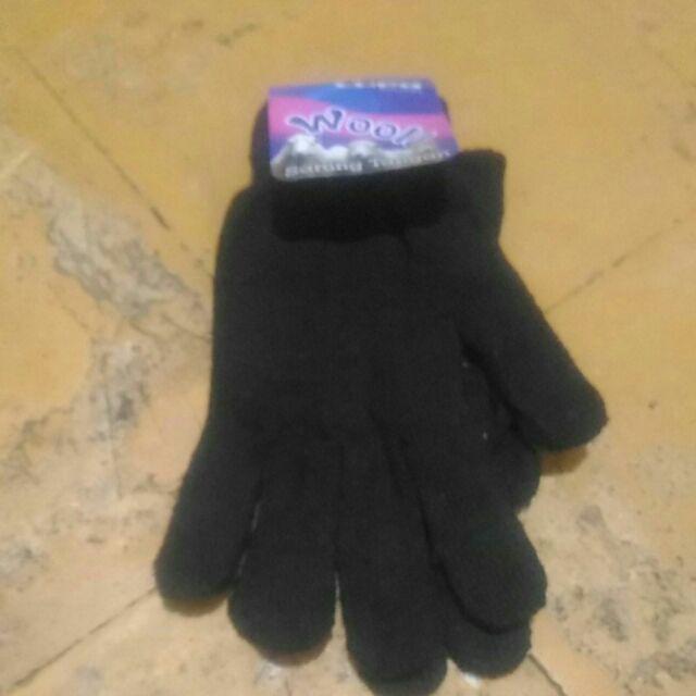 Promo Sarung Tangan Hitam Murah Penahan Panas/dingin Nylon Merk Woll