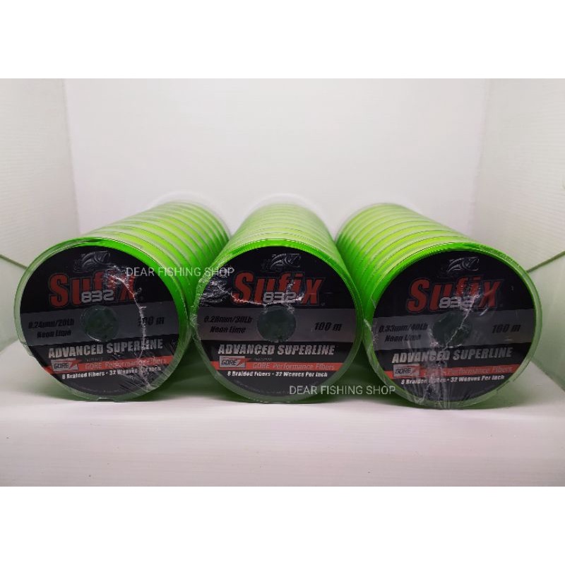 Senar Pancing Tali PE SUFIX 832 X8 Neon Lime