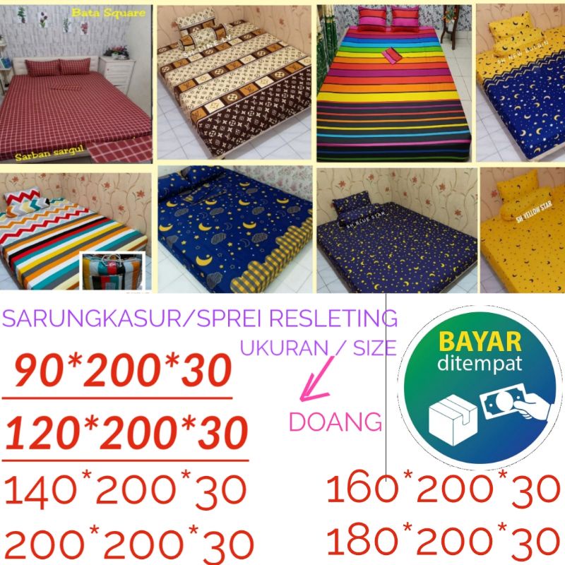 SARUNGKASUR SPREI RESLETING SAJA ( SIZE  90,120.140,160,180 *200*30 )