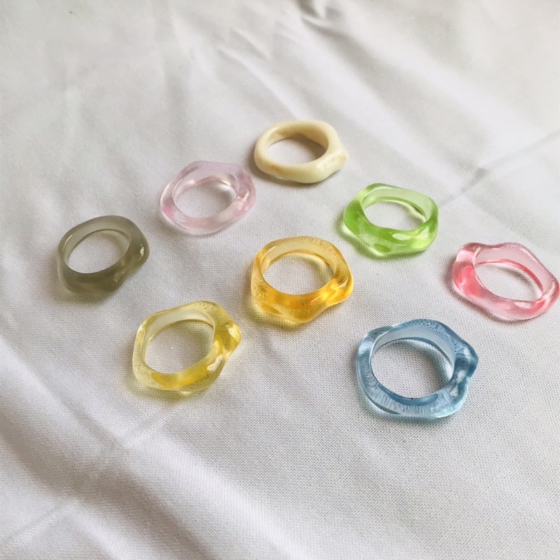 Wave Ring (Acrylic ring / Cincin akrilik / Cincin resin / Cincin korea / Cincin vintage)