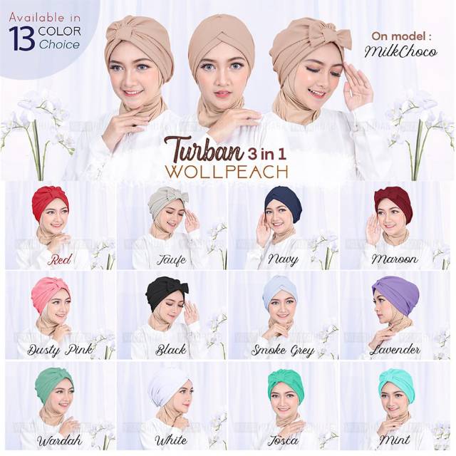 Turban Wollpeach / Wolfis 3in1