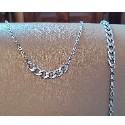 paket perhiasan wanita titanium kalung gelang