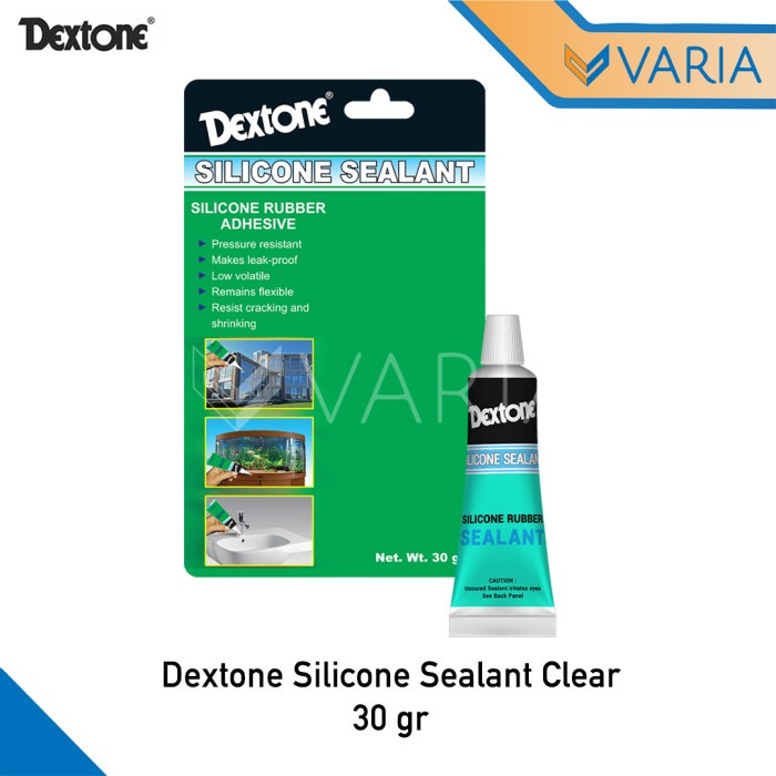 Dextone Silicone Sealant 30 gr Clear Lem Kaca Rubber Adhesive Bening