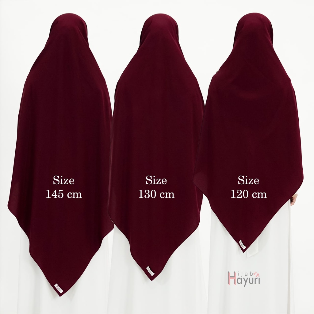 Hijab Hayuri Khimar Segi Empat Polos [120x120cm] [130x130cm] [145 X 145 CM]  / Jilbab Kerudung Segi Empat Wolpeach - Jilbab segiempat Polos