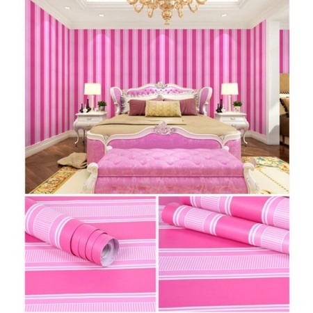 Wallpaper Sticker Motif Salur Pink 8M