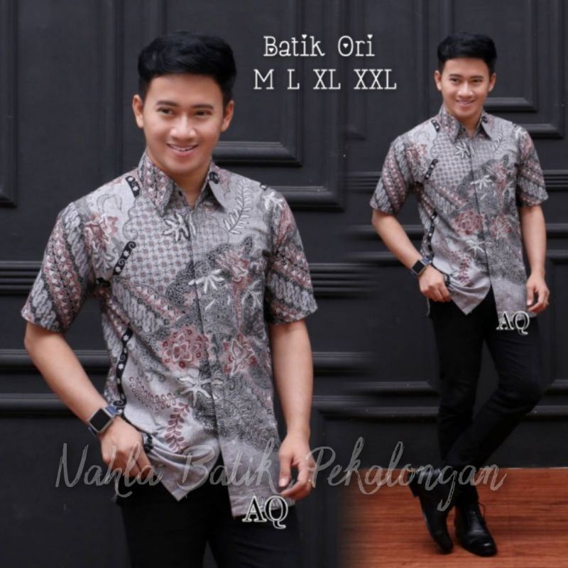 BAJU BATIK PRIA REGULER LENGAN PENDEK OB 514 BATIK HALUS BATIK PRIA KANTOR