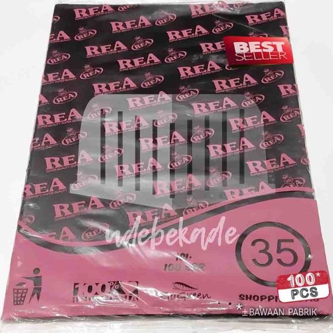 

Produk Unggulan] Kantong plastik packing HD REA tanpa plong 35x50 HITAM