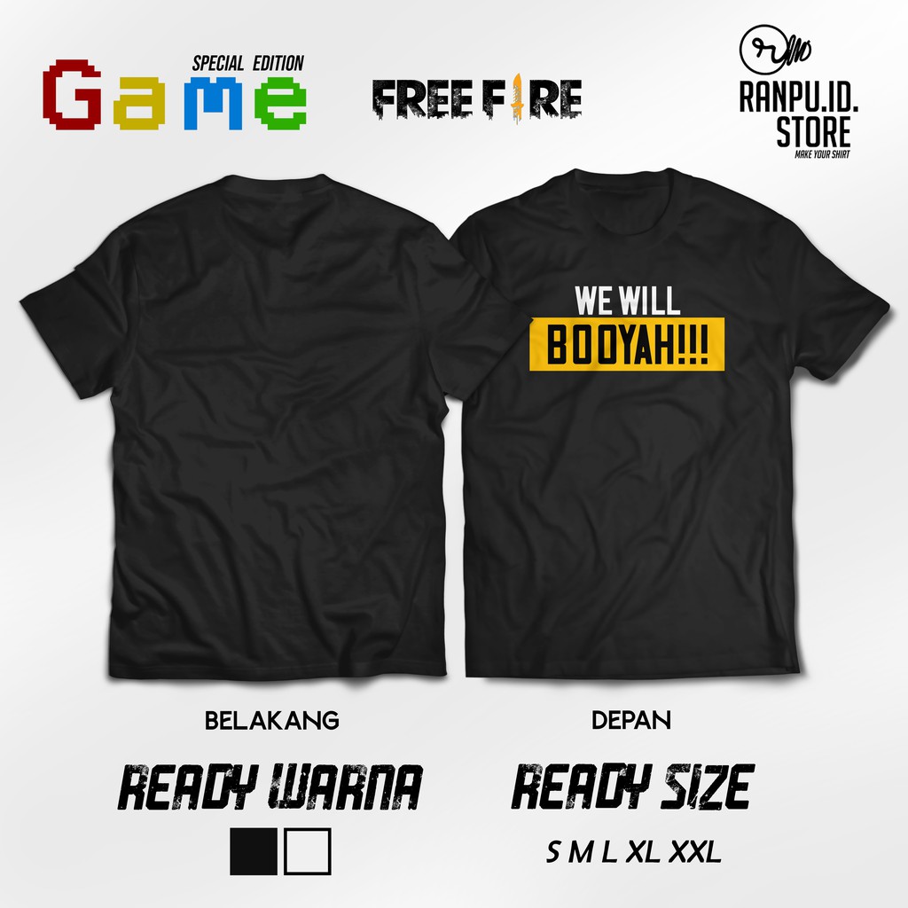 T-Shirt Kaos FF Freefire booyah