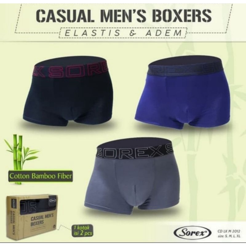 Celana dalam boxer pria Sorex M2012 bamboo cotton