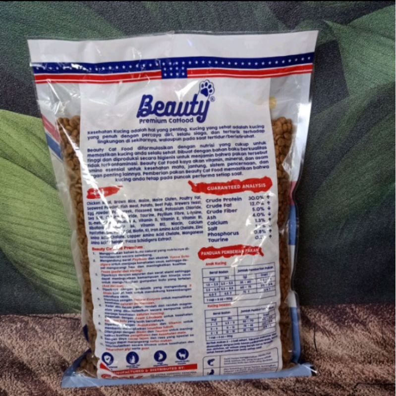 Makanan Kucing Beauty Premium Cat Food Adult &amp; Kitten 5kg isi 5pcs