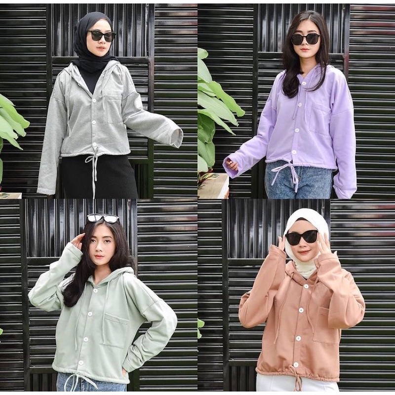 Jaket Crop Wanita Kancing MIYO BUTTON Sweater Crop wanita | switer cewek | sweter murah