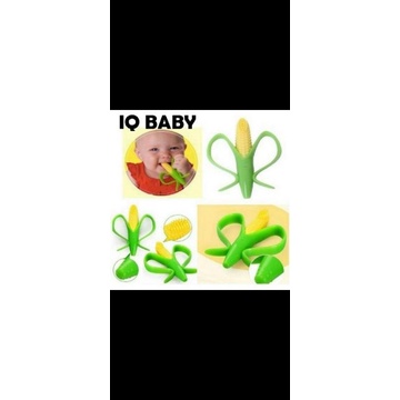 Promo IQ Baby 2 in 1 Corn Silicone Teether and Toothbrush