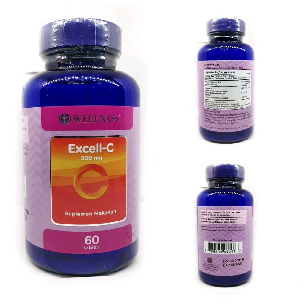 WELLNESS EXCELL-C 300mg 500mg C+ Quercetin  30 60 Tablets vitamin C