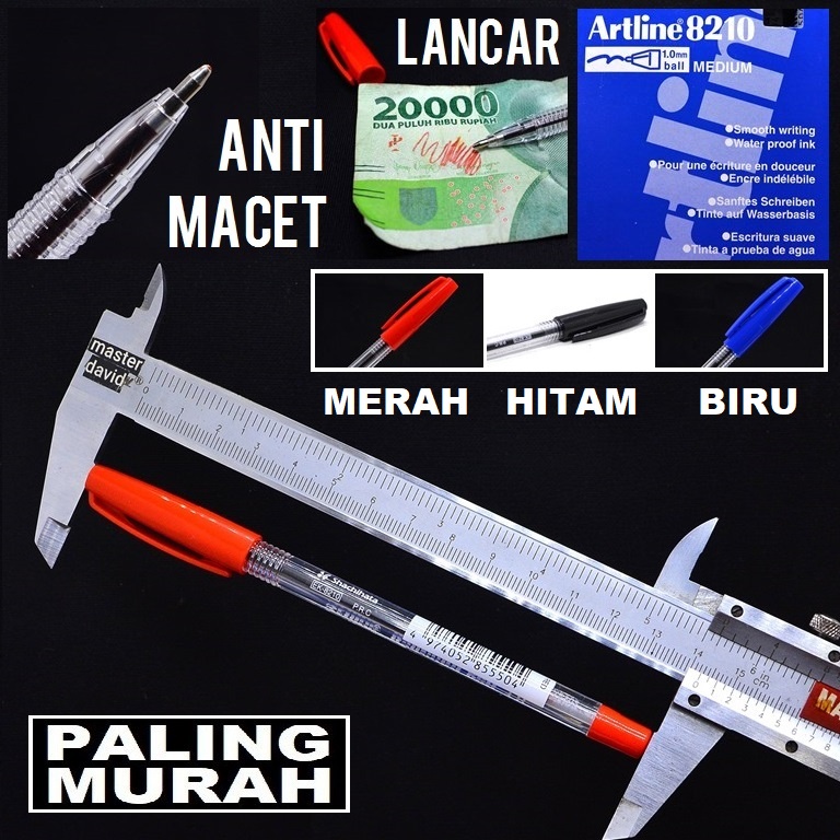 

Pulpen Artline Anti Macet Pen Bolpoin Bolpen Hitam Merah Biru Ballpoint Pena Tinta Lebih Banyak JEJERAN MOTOR