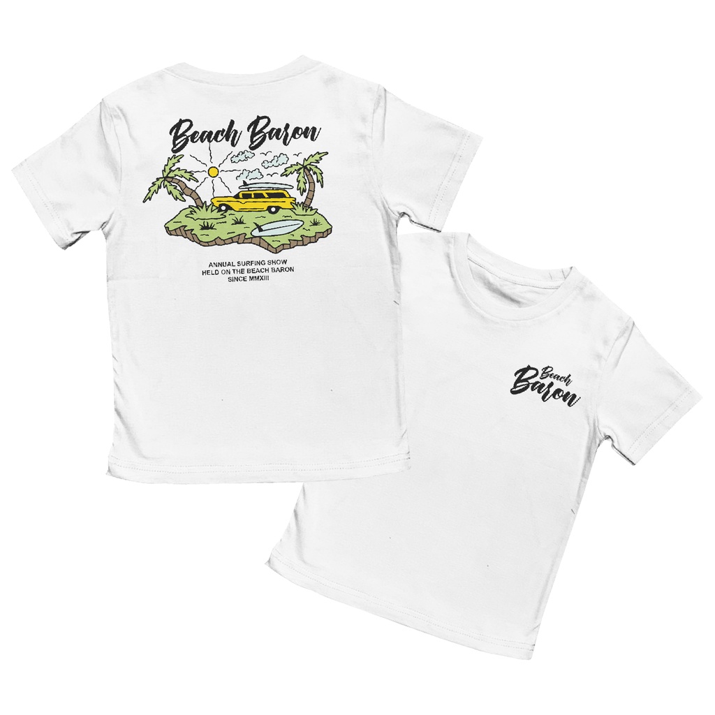 Kaos Anak 1-12 Tahun Beach Series Unisex Gazken Motif Beach Baron