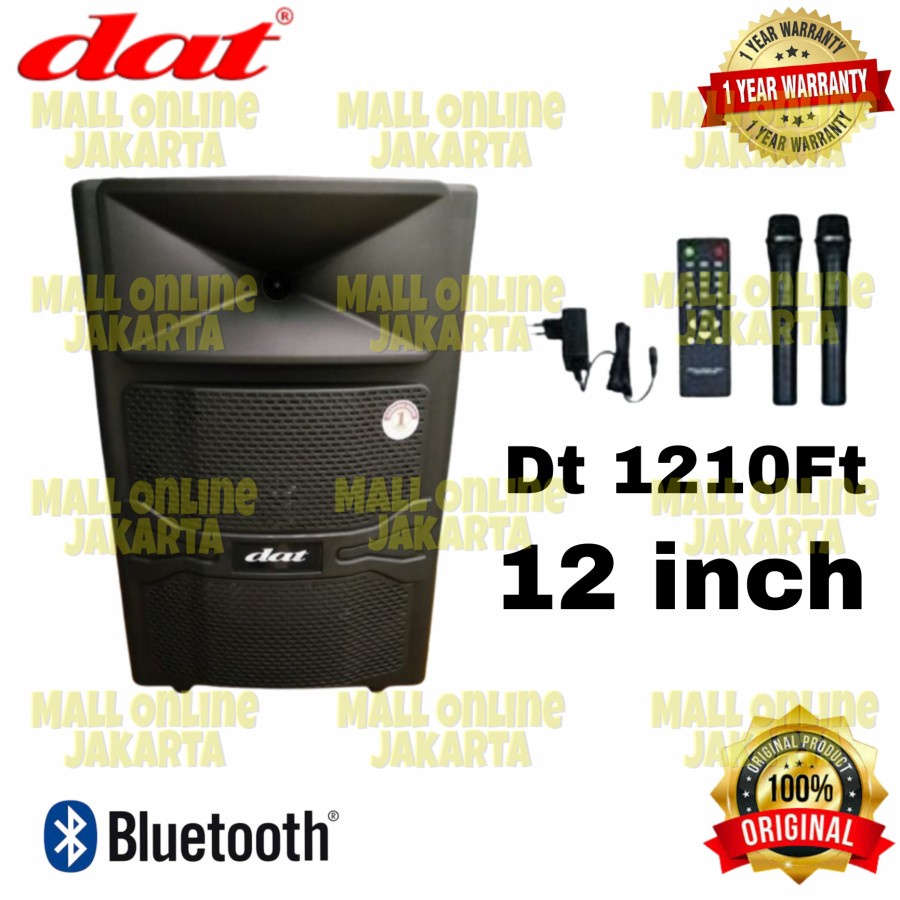 Speaker Portable DAT DT1210 Aktif Bluetooth DT 1210FT Aktive Portabel