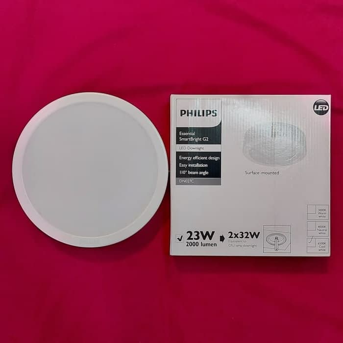 LAMPU DOWNLITE/LIGHT PANEL LED DN027C 23W OB/OUTBOW PHILIPS - PUTIH