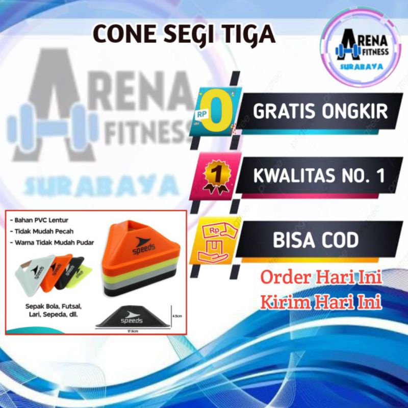 cone segitiga untuk kelincahan