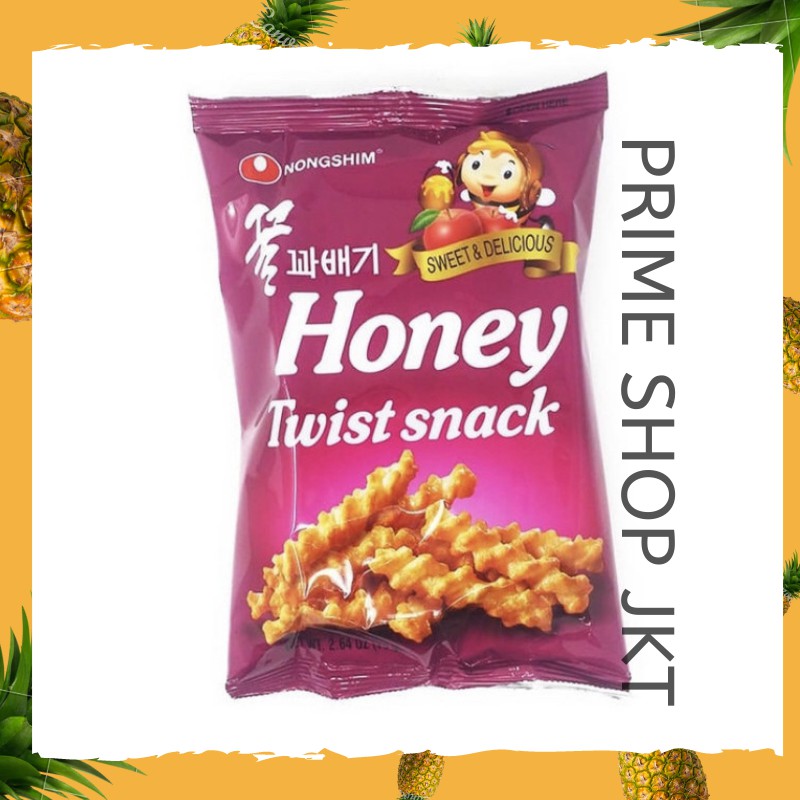 

Nongshim Honey Twist Snack - Makanan Ringan Snack Korea Ekstrudat Rasa Madu 75gr