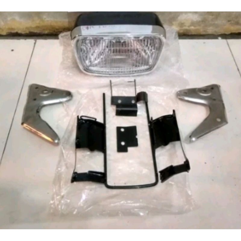 Paket Hemat Hedlamp Rx-King New Batok Hitam Plus Breket Rx-King Full Set