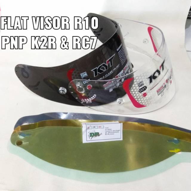 Flat visor kyt r10 kyt k2r kyt rc7 original kyt bening darksmoke