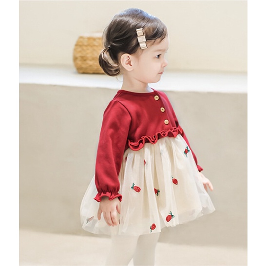 Dress Baby Import Perempuan Kancing Tutu Nanas 1-4 tahun