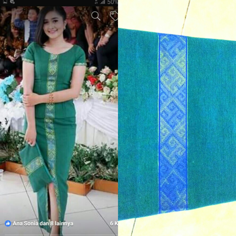  READY KAIN TENN PARUKI TORAJA BIRU TOSCA DAN HIJAU BOTOL 