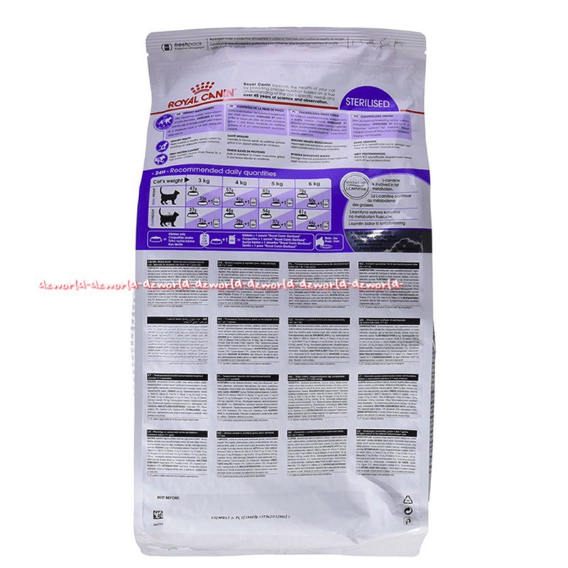 Royal Canin Regular Sterilised 2Kg Makanan Kucing Tanpa Bulu Kucing Sphynx klibble size