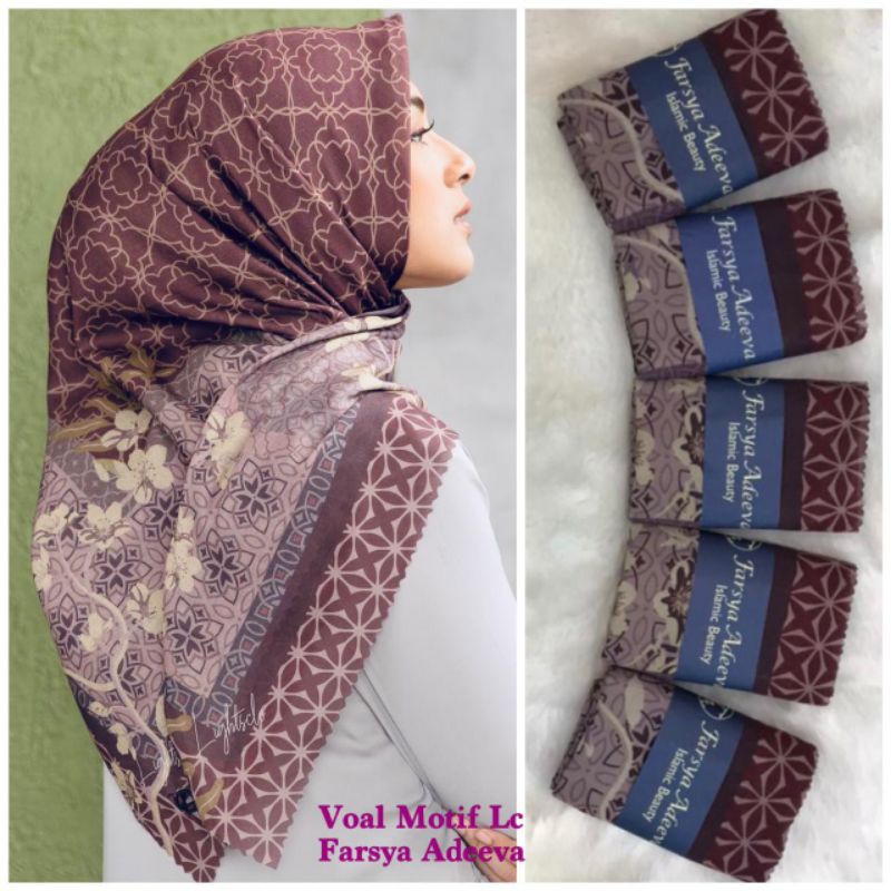 (COD) Harga Grosir Kerudung segiempat motif kerudung voal Denai