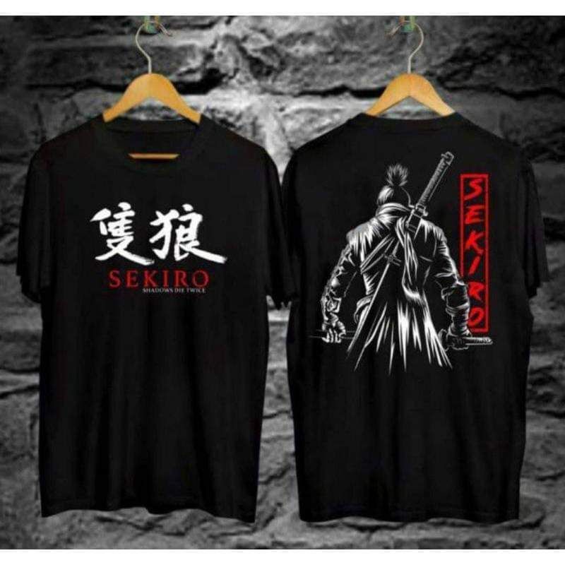 Kaos Distro Jepang Hitam Motif Samurai