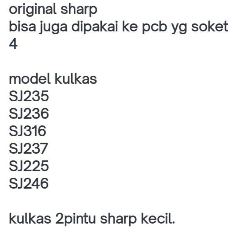 modul pcb elektronik kulkas sharp 2 pintu kirei sj235 sj236 sj225