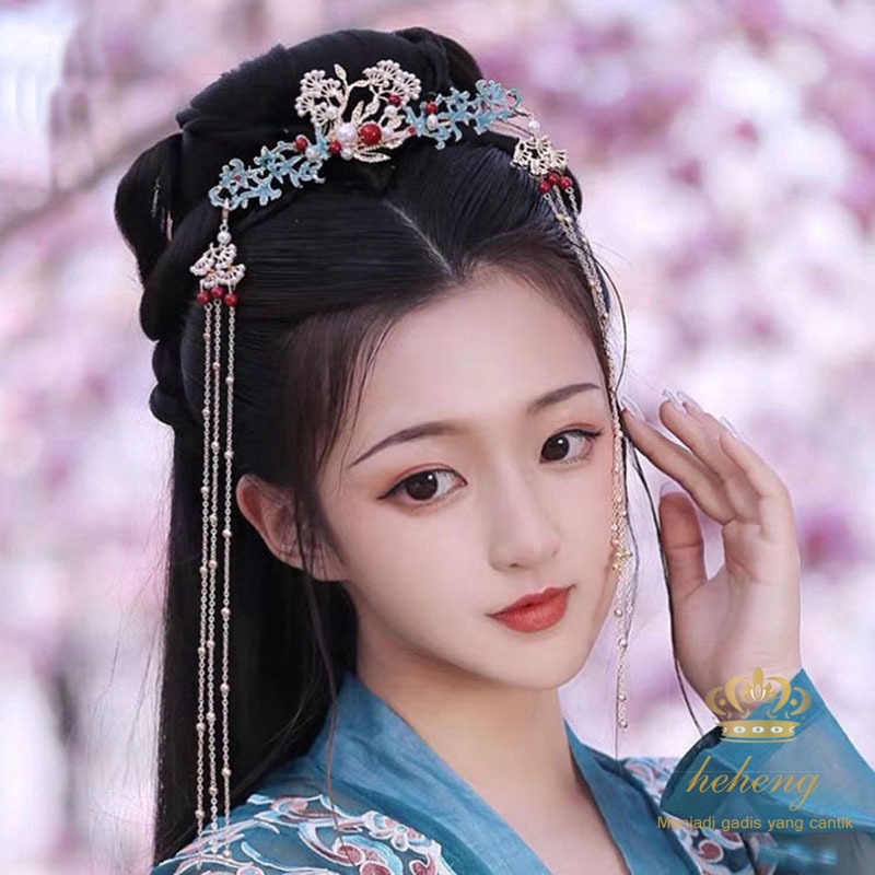 Jepit Rambut  Model  Rumbai Panjang Handmade Gaya Cina Kuno  