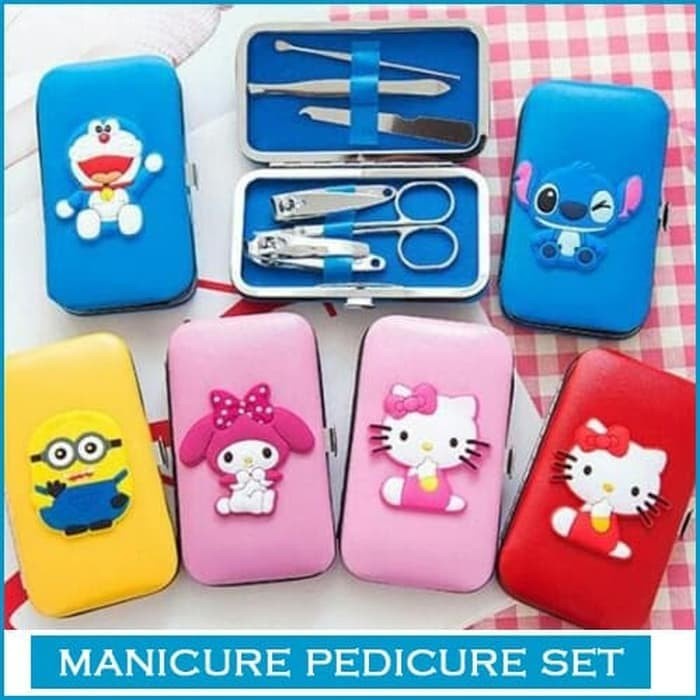 Alat Manicure Set Menicure Pedicure Meni Pedi Hello Kitty HK Doraemon