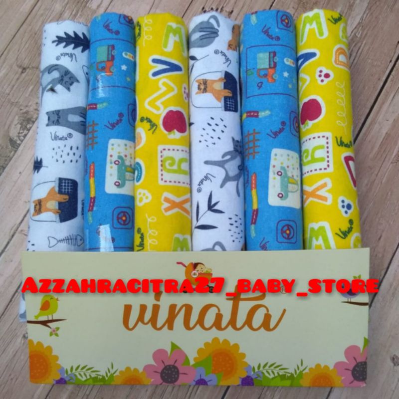 NEW!!!  BEDONG VINATA FLANEL jUMBO GULUNG BEDONG BAYI MOTIF ANIMAL SNI ISI 3PCS-6PCS