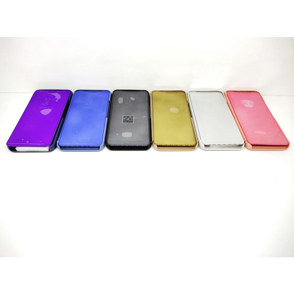 Flip Mirror Vivo Y20 Y12S 2020 6.51 inchi Clear View Standing Cover AUTOLOCK