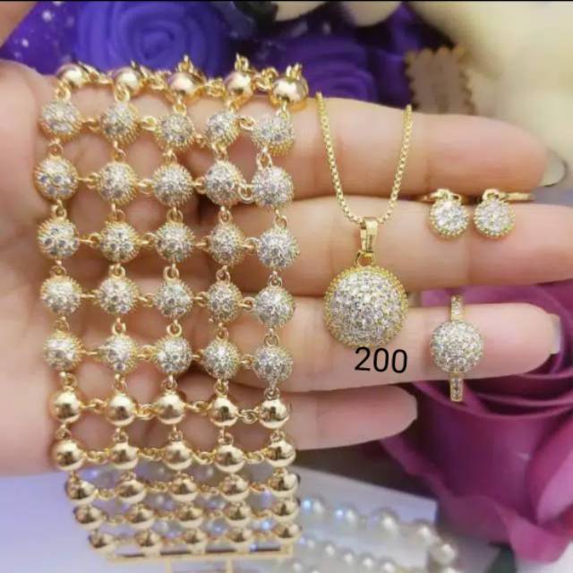 perhiasan set xuping lapis emas