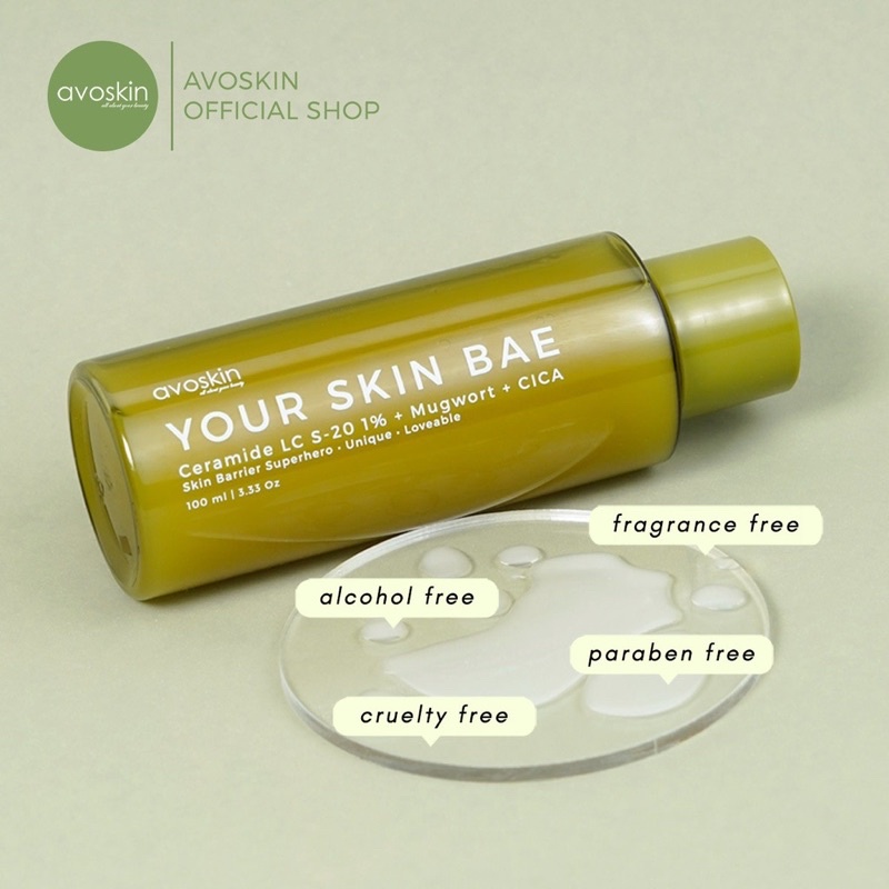 AVOSKIN Your Skin Bae Ceramide LC S-20 1% + Mugwort + Cica Indonesia / Skin Barrier Hero Toner Serum