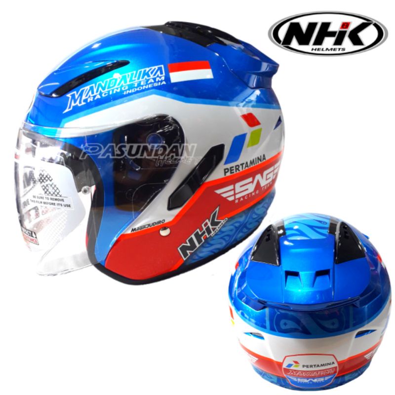 HELM NHK R1 MOTIF MANDALIKA SIRCUIT SPECIAL EDITION DOUBEL VISOR