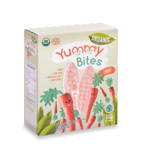 Yummy Bites Organic Carrot Flavor 50 gr (24 pc)